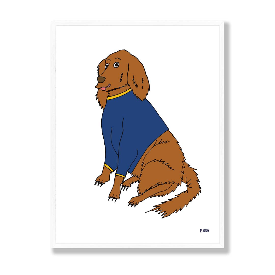 Irish Setter dog artwork by E. Ong