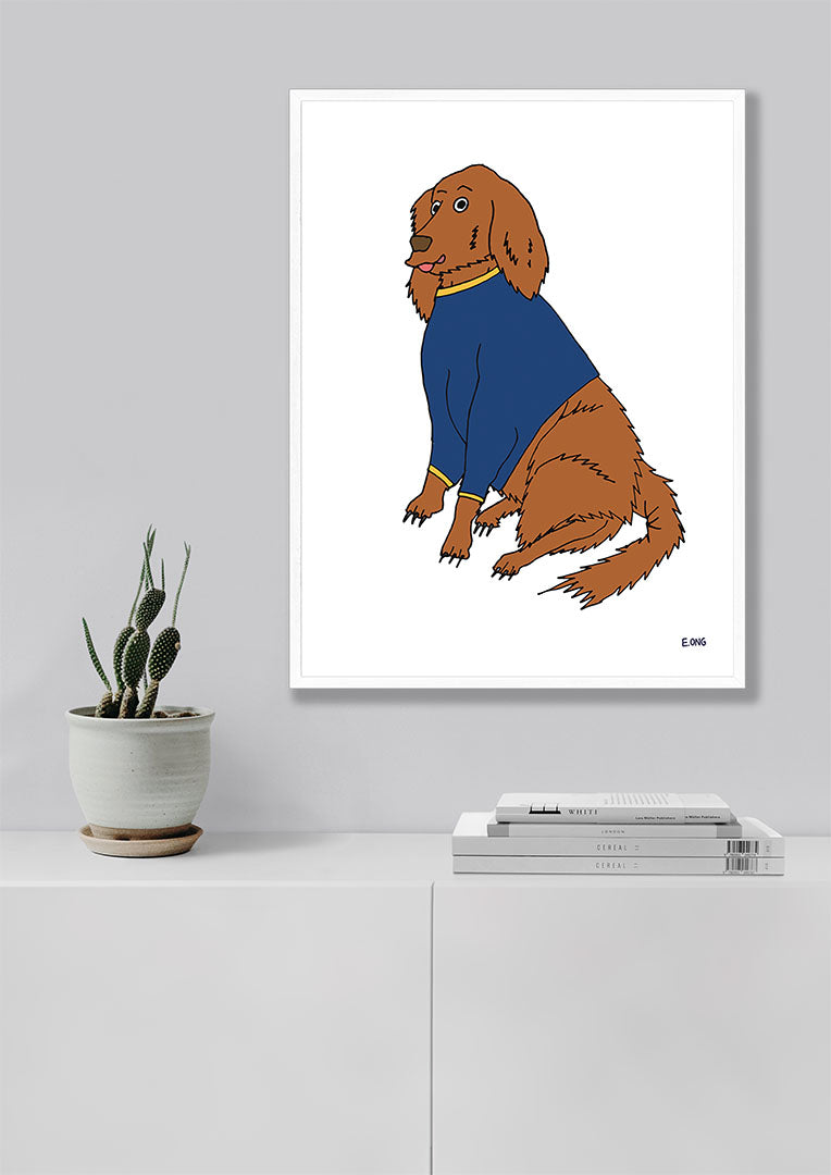 Irish Setter dog artwork by E. Ong