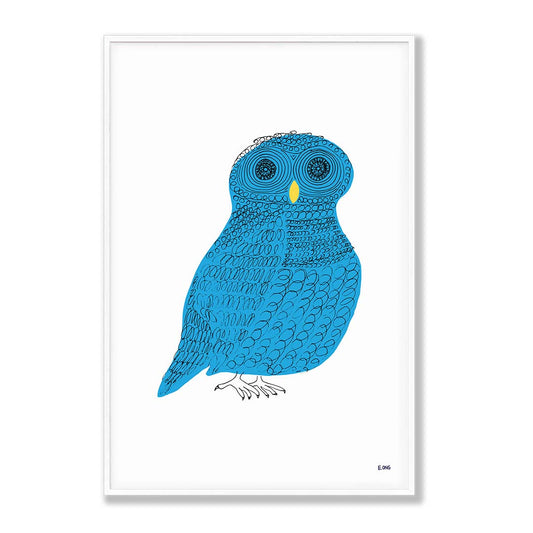 Curly Owl art print by E. Ong