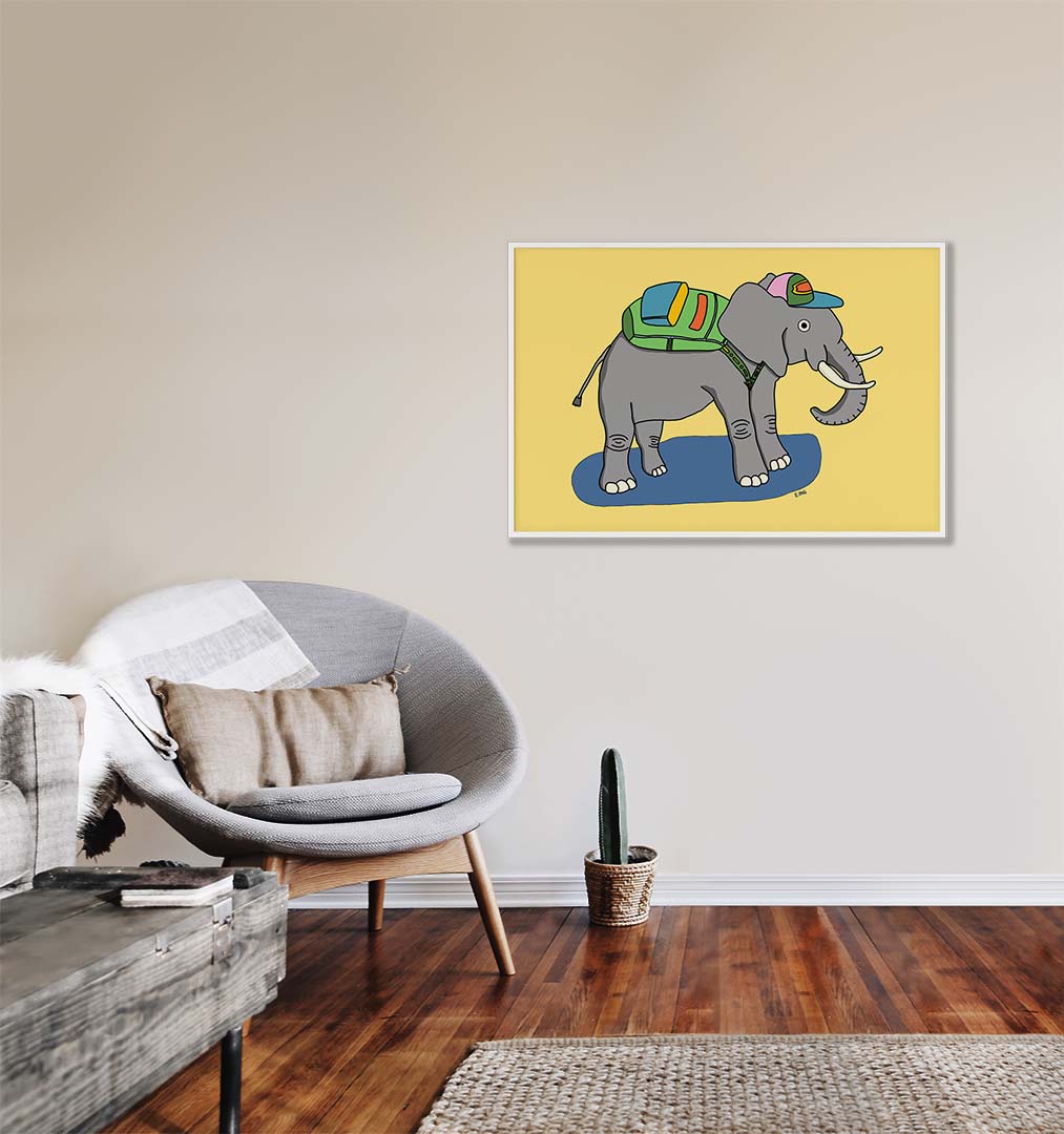 Elephant wall print by E. Ong