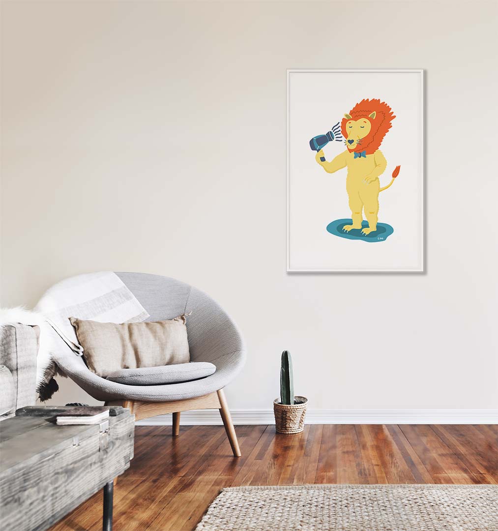 Lion art print by White Plains artist E. Ong