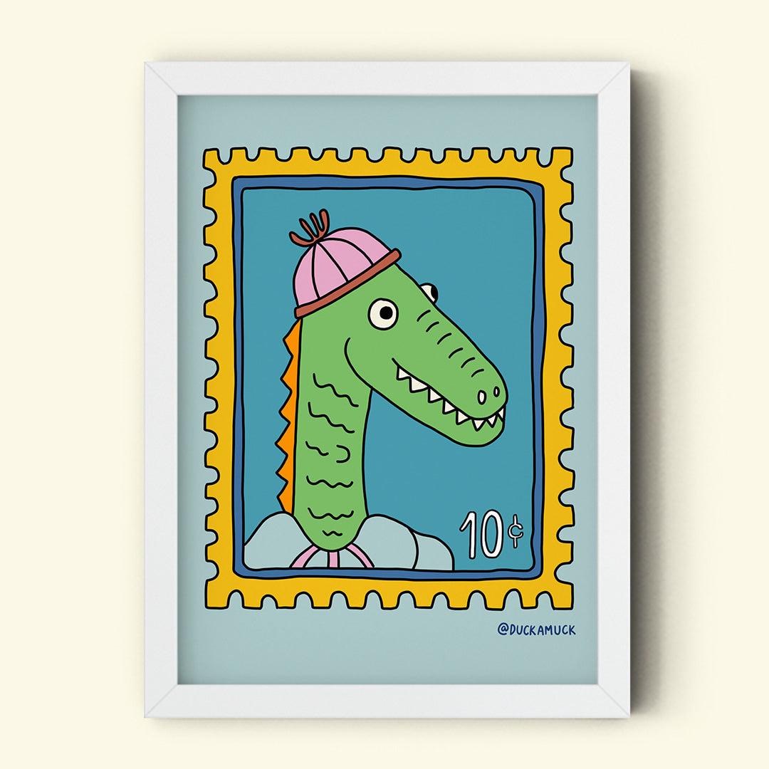 Lizard Postage Stamp (Print)