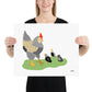 Chickens with Chicks - Fine Art Paper Print